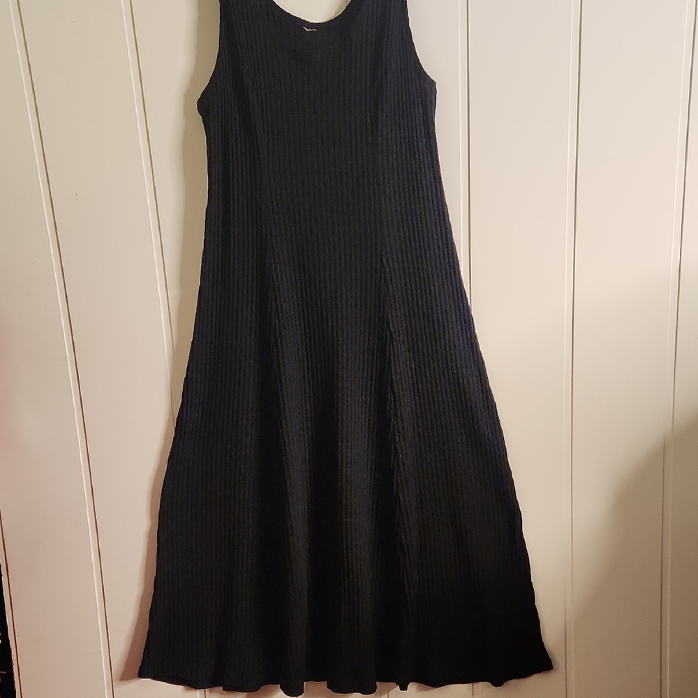 Vintage 90s Ribbed Knit Skater Dress. Grunge Whimsigoth Wednesday Adams